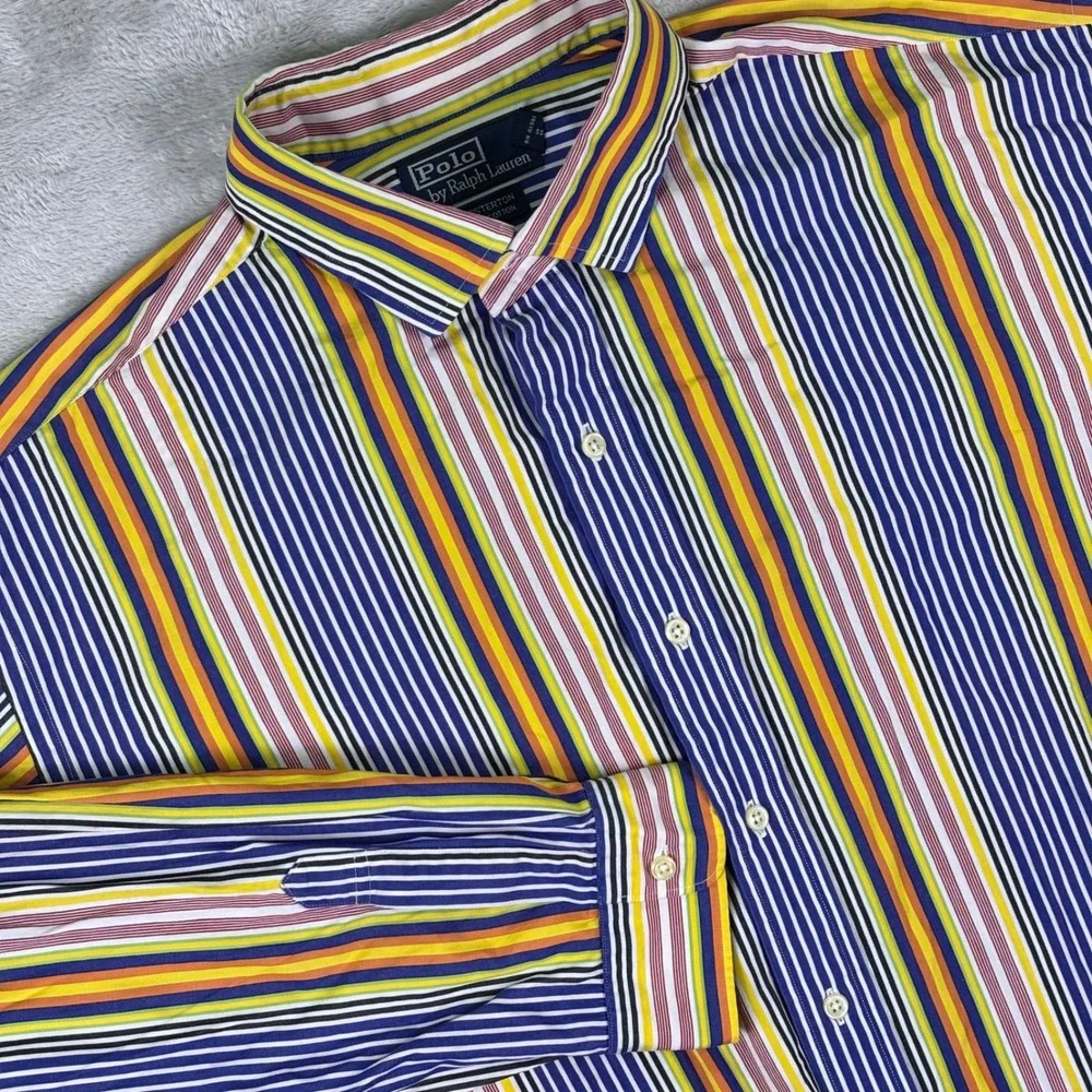 Polo Ralph Lauren Men's Westerton Button Down Shirt‎ XXL Multi Stripe Cotton